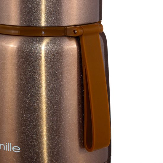 Термос для еды 530 мл. из нержавеющей стали Kamille KM 2099 с ложкой и ремешком