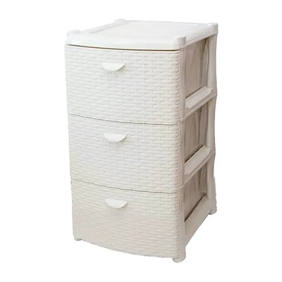 Комод РОТАНГ (3 секции) белый ротанг 0,74,405х0,505м
