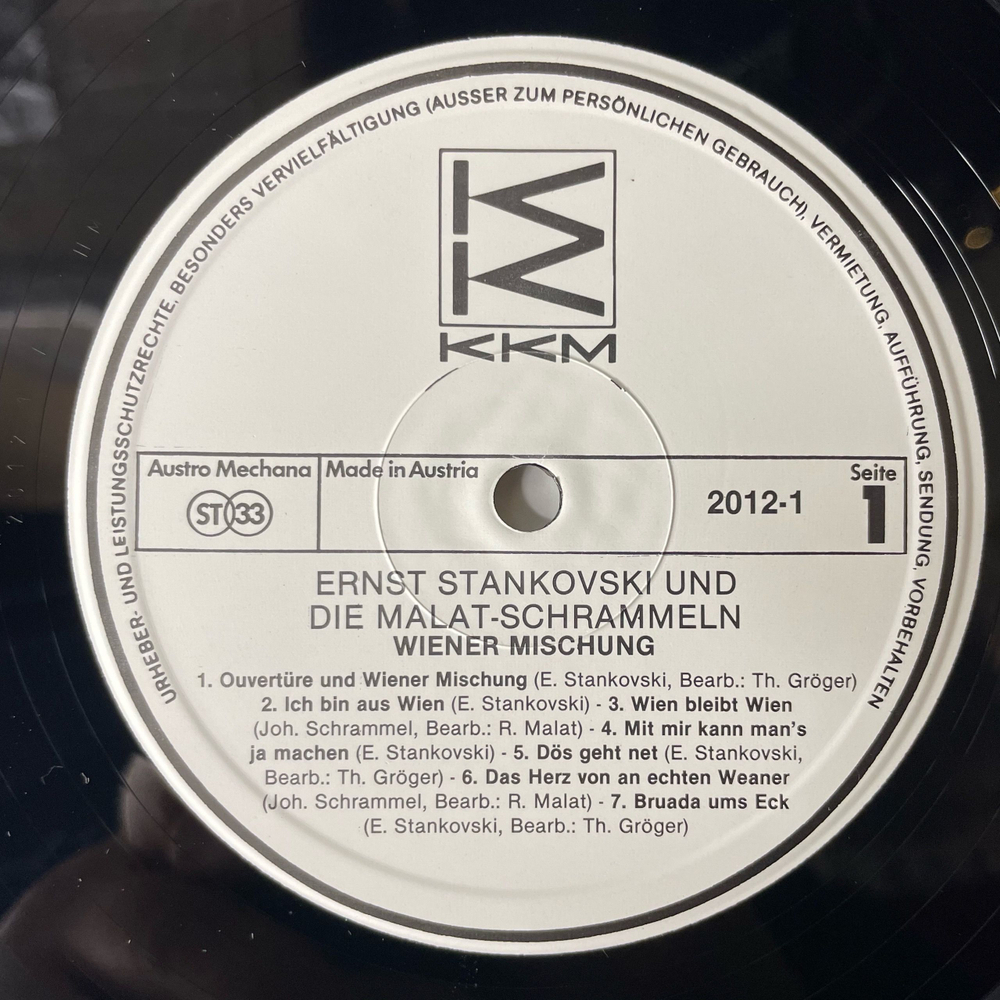 Винтажная виниловая пластинка LP Эрнст Станковски Ernst Stankovsky and Die Malat Schrammeln, Wiener Mischung (Австрия 1987)
