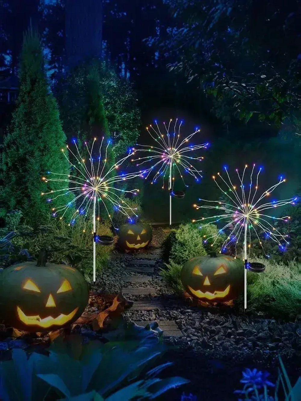 Уличный светильник на солнечной батарее Одуванчик радужный, комплект 2 шт.