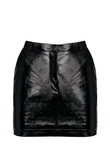 «Glow» Юбка мини из лакированной кожи