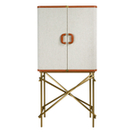 Высокий буфет 3272 из ткани, ореха и полированной золотистой стали