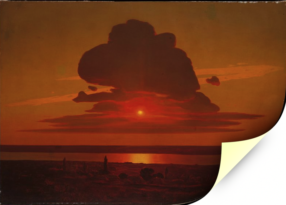 Красный закат на Днепре, Куинджи А. И., картина для интерьера (репродукция) Настене.рф