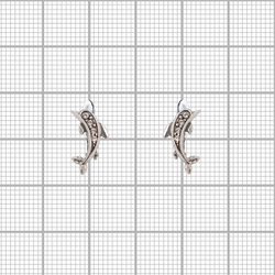 "Дофе" серьги в серебряном покрытии из коллекции "Животные" от Jenavi  с английским замком