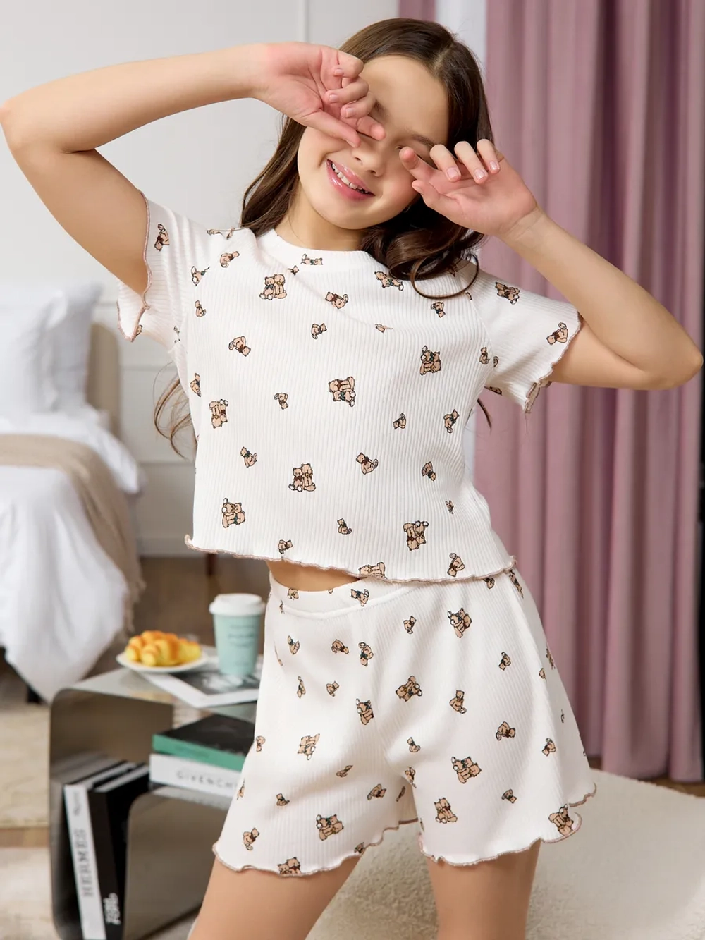 Пижама домашняя с шортами лапша