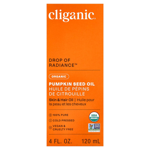 Cliganic, органическое масло семян тыквы, 120 мл (4 жидк. унции)