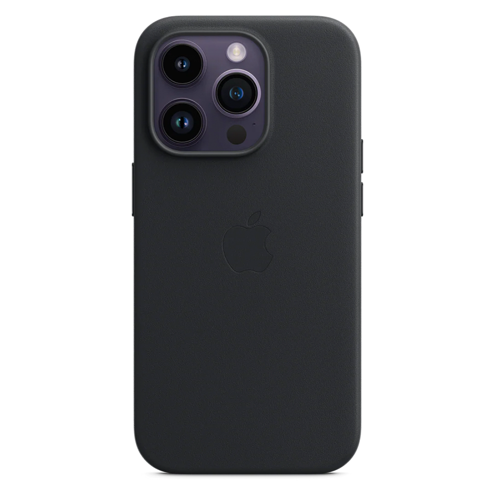 Кожаный чехол с поддержкой MagSafe Apple Leather Case для iPhone 14 Pro, Midnight (Темная ночь)
