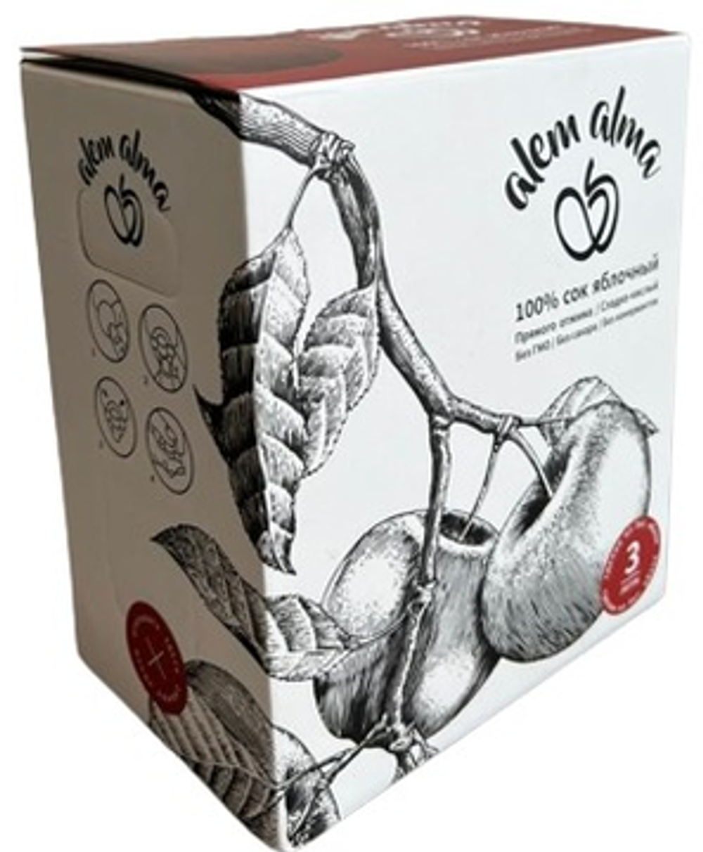 Сок Alem Alma Красное яблоко, Tetra prism 3 л.