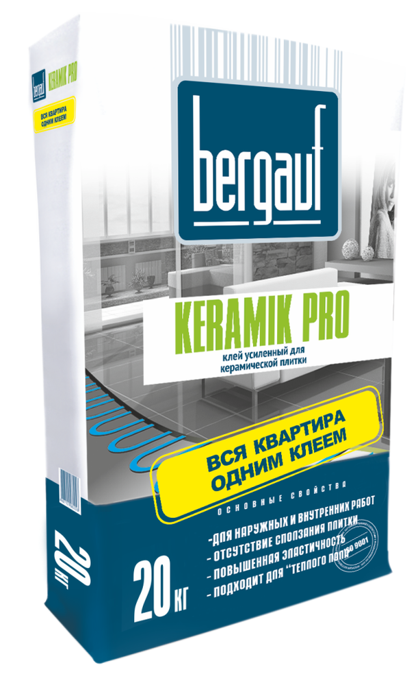 Клей д/пл.усил.Bergauf Keramik Pro 20кг