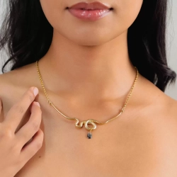 Колье ORI TAO, Venin, со змеей и перламутром, OT24.2-15-31782 (золотистый)