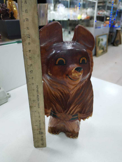 Деревянная статуэтка СССР. Олимпийский мишка.