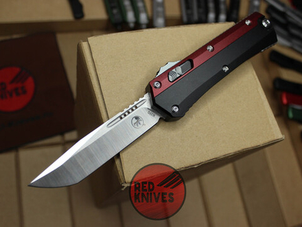 Нож Microtech 184-10 GLYKON Tanto T/E - красные вставки, клинок сатин танто