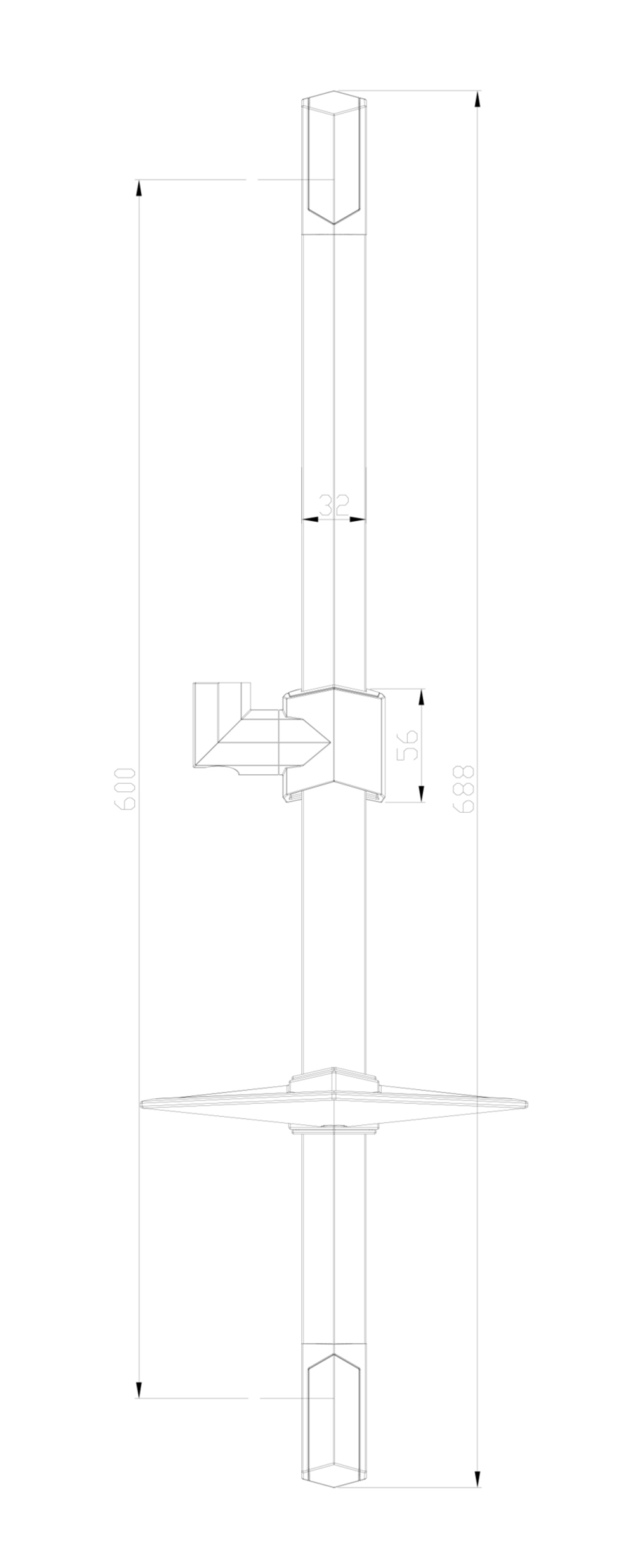 Стойка для душа Lemark LM8066C с мыльницей