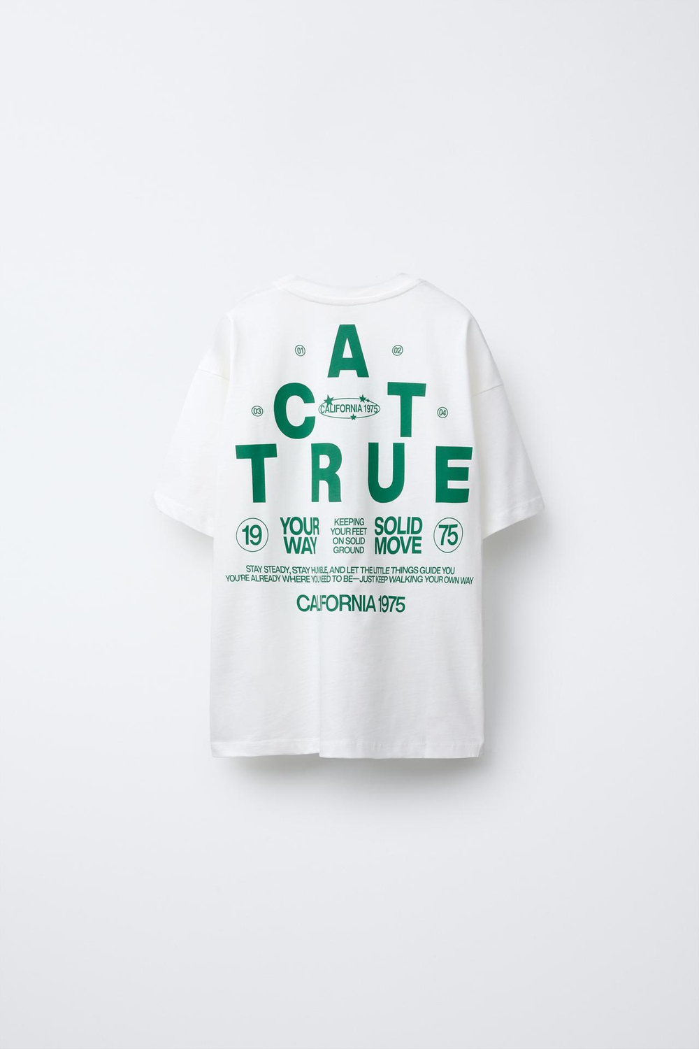 ZARA ФУТБОЛКА С РЕЛЬЕФНОЙ НАДПИСЬЮ, ЖЕЛТОВАТО-БЕЛЫЙ