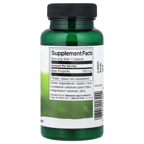 Swanson Vitamins, пчелиный прополис, 550 мг, 60 капсул