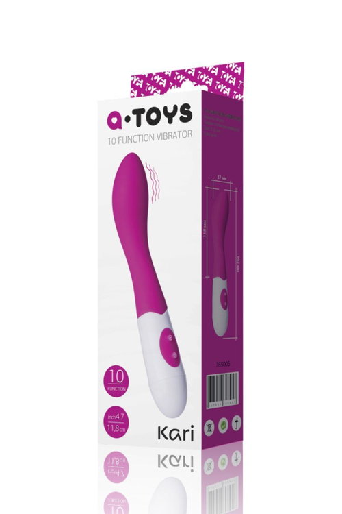 A-toys Kari 19,2 см – ярко-розовый G-вибратор из силикона, 10 режимов