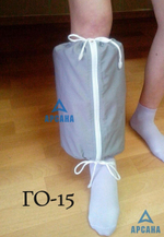 Чехол на аппарат внешней фиксации (Илизарова и др.) на голени (без полуколец). Легкий (хлопок), с открытой стопой. ГО-11.