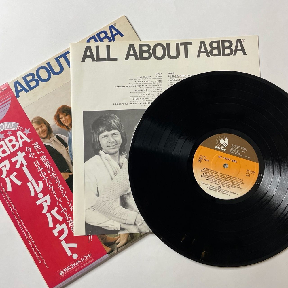 Винтажная виниловая пластинка LP АББА All About ABBA (Japan 1978) (Obi Copy)