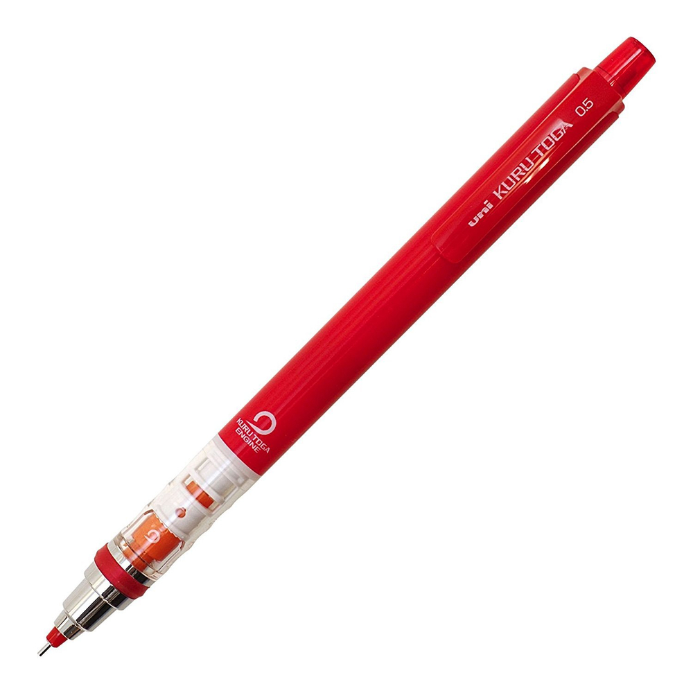 Механический карандаш 0,5 мм Uni Kuru Toga Standard (красный корпус и красный грифель)