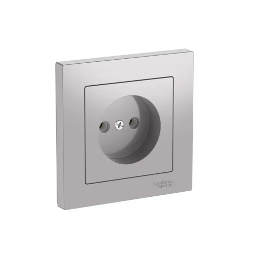 Atlas Design розетка без заземления без шторок, 16А, в сборе, быстрозажим. клем., Алюминий