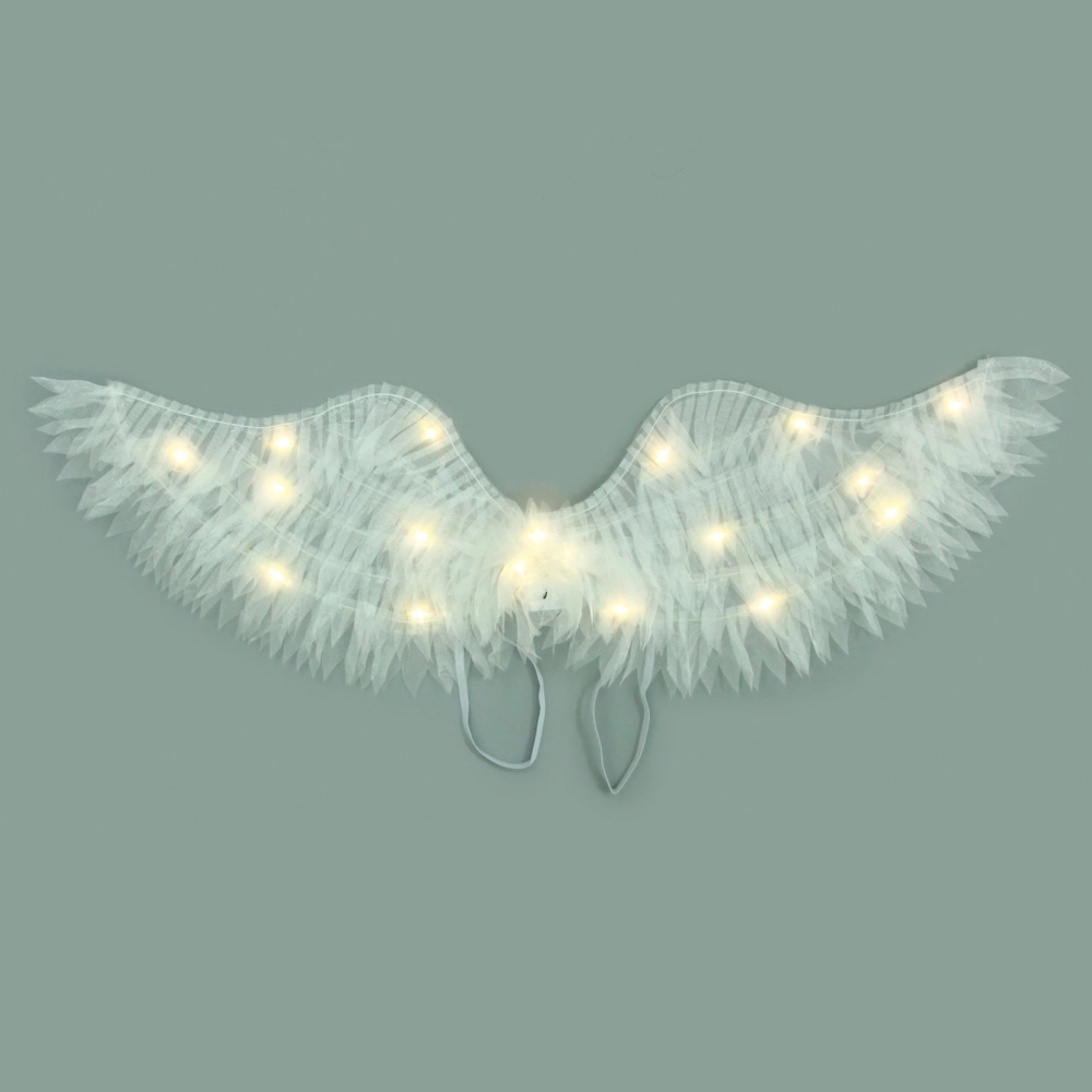 Крылья карнавальные «Яркий полёт» 63*21 см, Белый с т.белой подсветкой