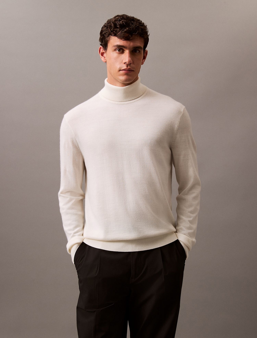 Свитер Calvin Klein Extra Fine Merino Blend Turtleneck Antique White