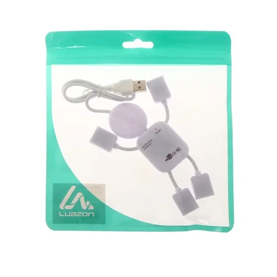USB-разветвитель (HUB) LuazON SSV-011, 4 порта, USB 2.0, кабель 0.4 м, белый