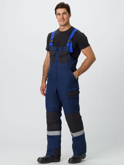 Костюм зимний "Фаворит-Мега" полукомбинезон (т.синий/черный/василек)