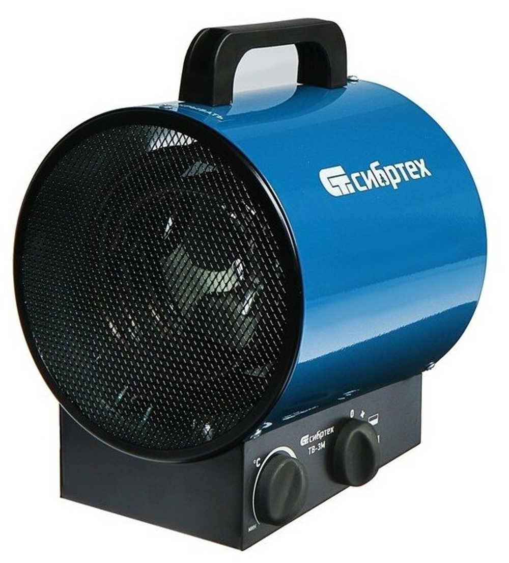 Тепловая пушка ТВ-3М (тепловентилятор), 230 В, 3 режима: вентилятор/1500 Вт /3000 Вт СибрТех [96437]