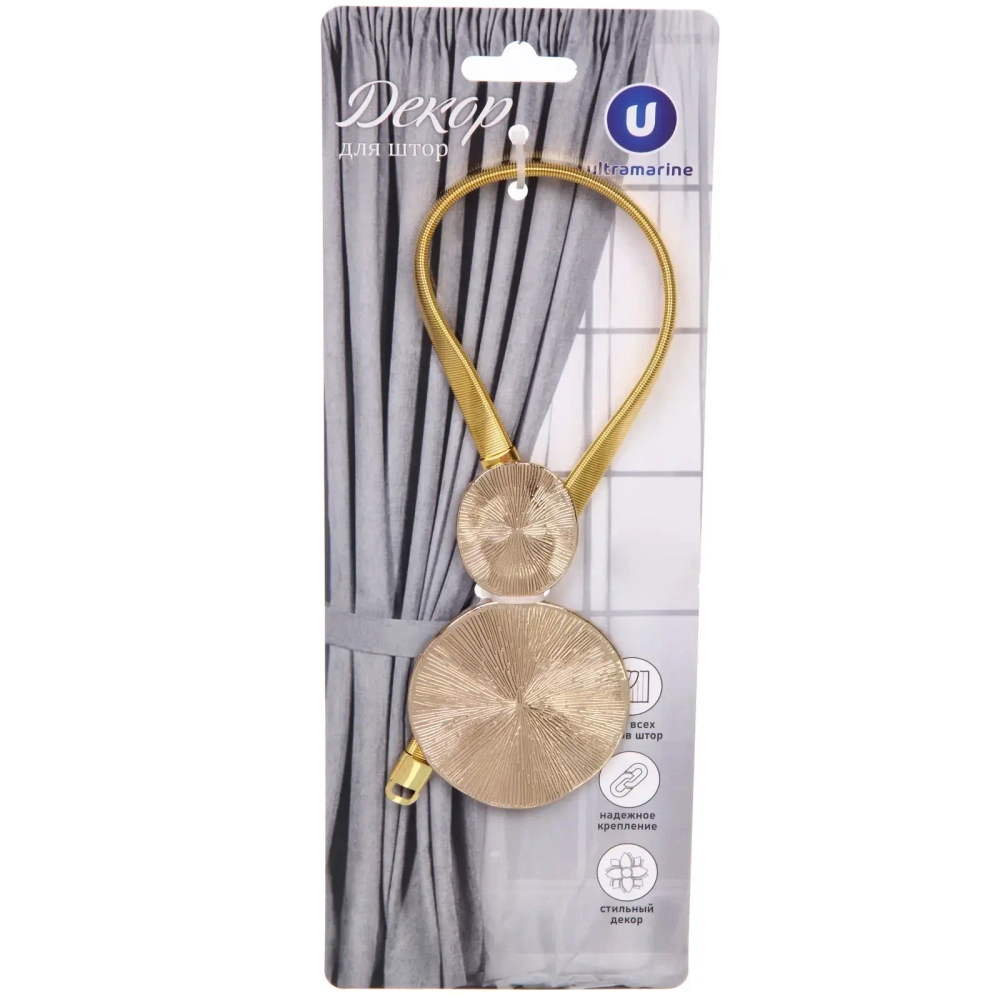 Подхват для штор на магните «Эклектика золото» 9,5см