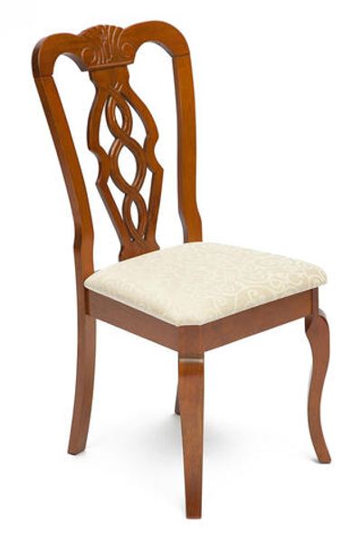 Стул - Афродита/ Aphrodite дерево гевея, 46х54х99см, Espresso (дуб в красноту), ткань кремовая с рисунком (3321)