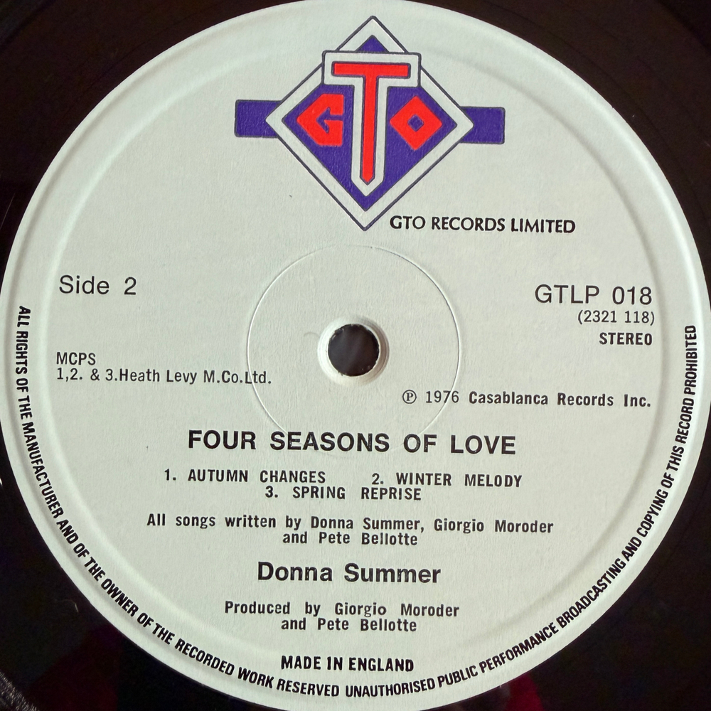 Donna Summer ‎– Four Seasons Of Love (Англия 1976г.) Т