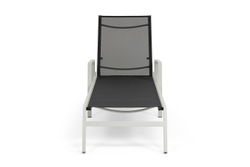 "Парма" шезлонг, каркас алюминий светло-серый (RAL7035) муар, ткань текстилен темно-серая