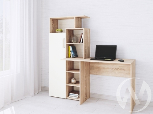 Стол компьютерный Грета-7 (белый/дуб крафт золотой)