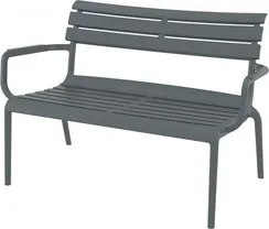 Диван пластиковый двухместный Paris Lounge темно-серый