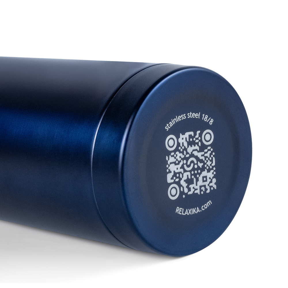 Термос Relaxika 101 (1 литр), темно-синий (без лого)