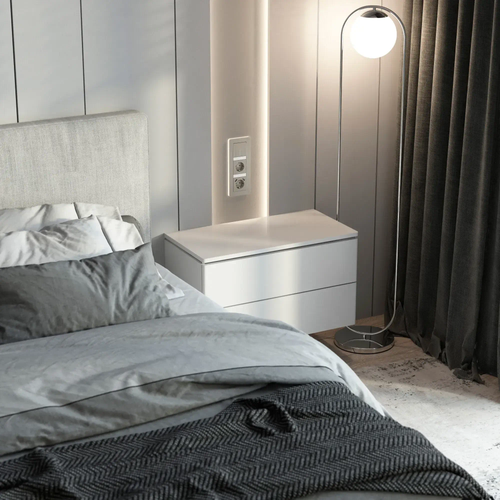 Выключатель одноклавишный проходной с подсветкой (дымчатый) W1212104