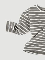 Лонгслив оверсайз Mjölk Полоска бежево-серая