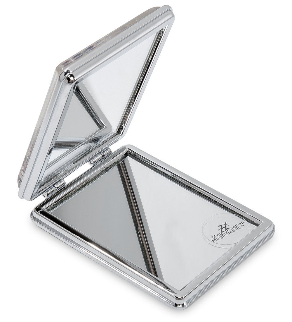 WW-115 Зеркало прямоугольное серебристое с плавающими сердечками «Блеск»