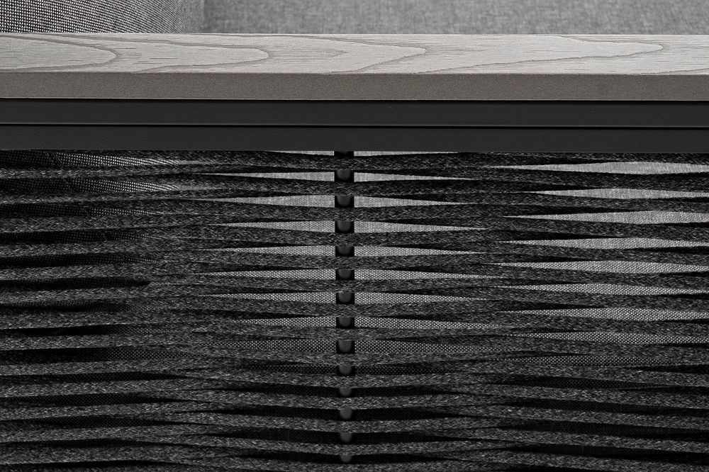 "Сан Ремо" диван 2-местный плетеный из роупа, каркас алюминий темно-серый, роуп серый, ткань серая