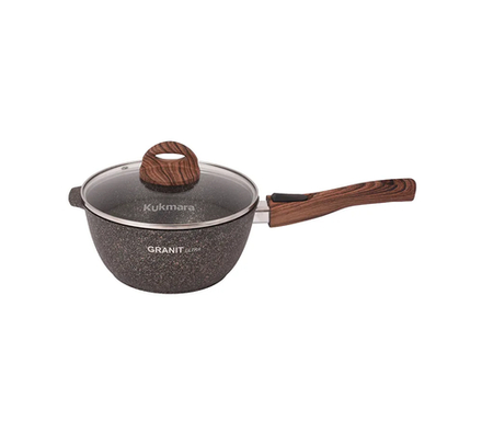 Ковш KUKMARA АП Granit Ultra (original) 2,2л со съемной ручкой, стеклянной крышкой. арт.кго0225а