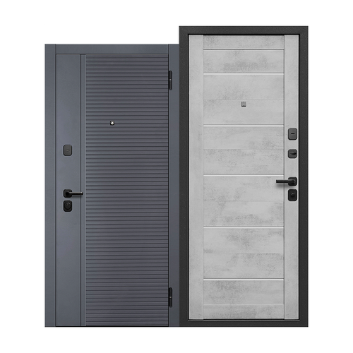 Дверь входная  Бостон Бетон снежный Царга