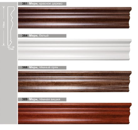 Багетная планка деревянная Мери арт. 368, цвет темный орех (ширина 110 мм)