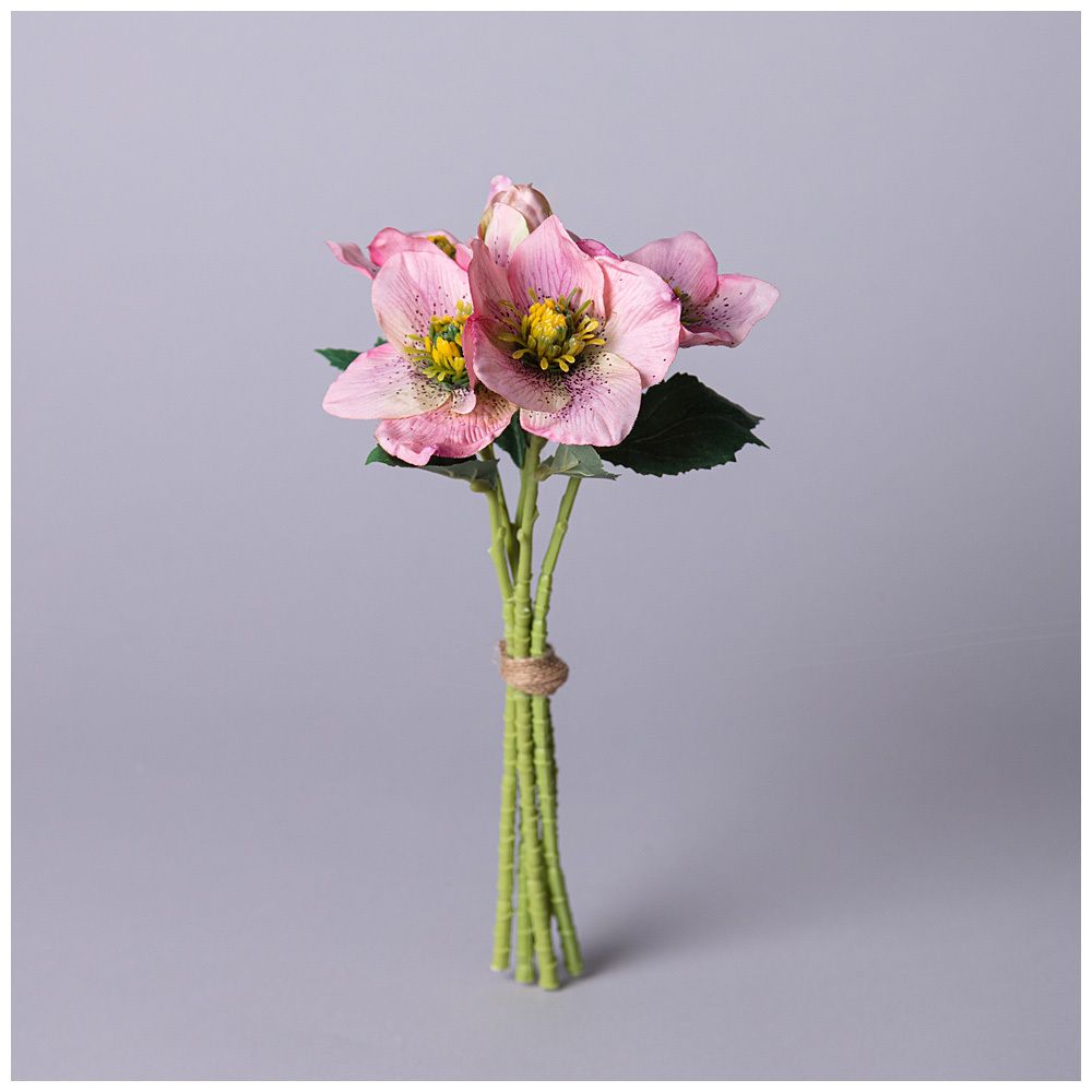 БУКЕТ ИСКУССТВЕННЫХ ЦВЕТОВ "ГЕЛЛЕБОРУС" ВЫСОТА= 31СМ (МАЛ=12ШТ./КОР=72ШТ.)