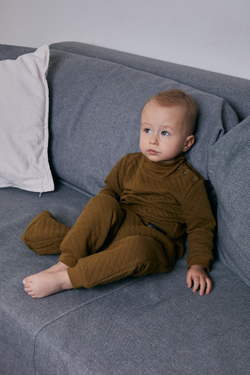 Фуфайка с воротом на кнопках Хаки RinaAmari