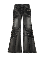 Женские Джинсы (Regular Fit) Sadie Black Washed Studded Lace Up Flare