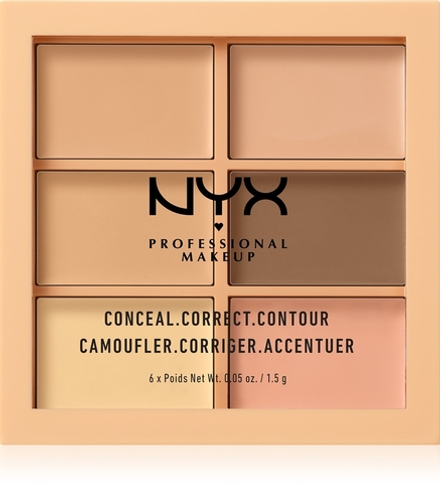 NYX Professional Makeup Conceal. Correct. Contour - палитра для коррекции и контурирования, 6× 1,5 g