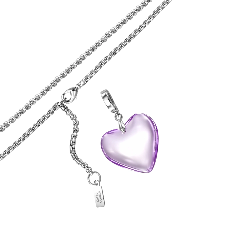 Колье Одинокое сердце (лиловый)