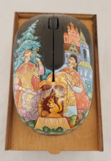 Мышь беспроводная с ручной росписью "Сказка о царе Салтане (Чудо-белка)" №3 худ. Котова