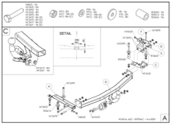 Фаркоп оцинкованный Galia H079A для Honda Jazz 2008-2014(паспорт и сертификат в комплекте)(без электрики)